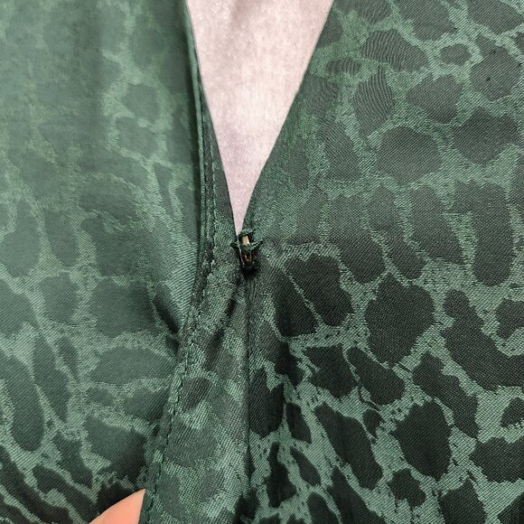 Jade Green Cheetah Print Blouse with Ribbon Waistline - Picture 8 of 11